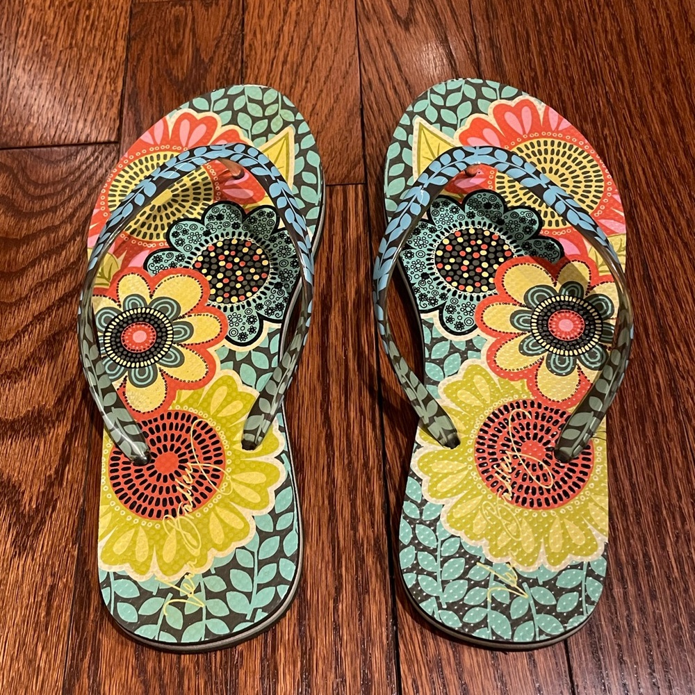 Vera Bradley Floral Flip Flops